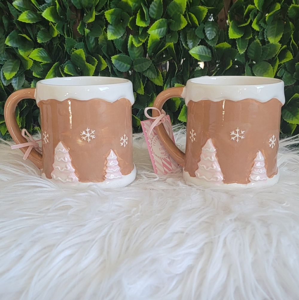 NWT Tik Tok Viral Peppermint & Pine Gingerbread House Cookie Jar Mug Set (2) - Picture 14 of 15
